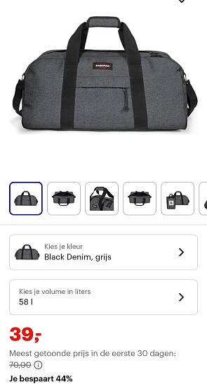 -44% Eastpak STATION + Reistas, 58 Liter Black Denim grijs