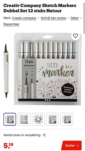 Sketch Markers Dubbel Set 12 stuks