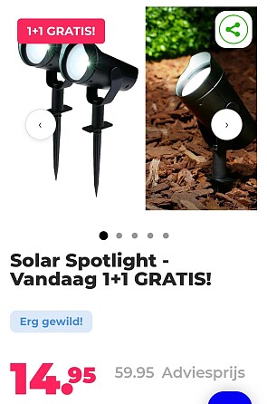 Solar Spotlight Nu 1+1 gratis