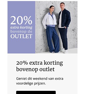 20% extra korting bovenop outlet