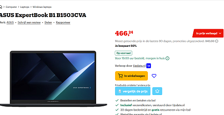 Laptop: ASUS ExpertBook B1 B1503CVA (qwerty)