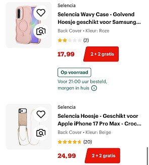 2+2 gratis Selencia Hoesjes smartphone