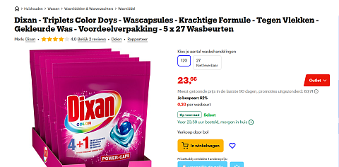 Dixan - Triplets Color Doys - Wascapsules 5 x 27 Wasbeurten