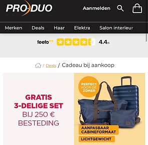 GRATIS 3-Stuks handbagageset bij aankoop
