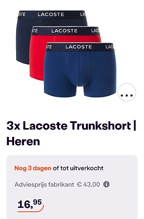 3x Lacoste Trunkshort