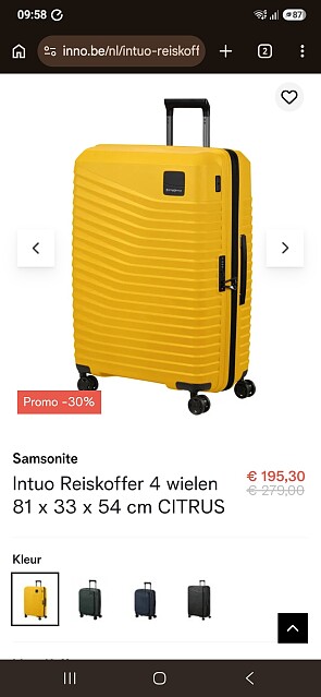 Samsonite intuo cirtrus reiskoffer 30% koppelverkoop