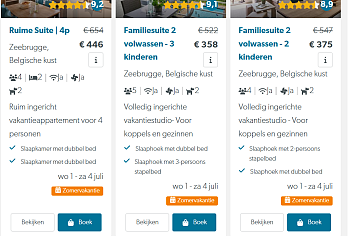 Holidaysuites: vakantiehuizen, apartementen etc 3 nachten boeken = 2 nachten betalen