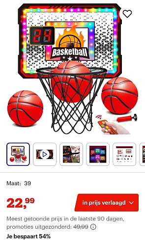 Vayos basketbal speelset -54%