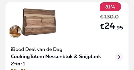 MCookingTotem DuoBlock Messenblok & Snijplank 2-in-1 -81% op ibood.com