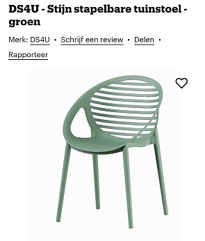 Stapelbare tuinstoel verschillende kleuren