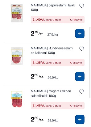 Marhaba producten -50%
