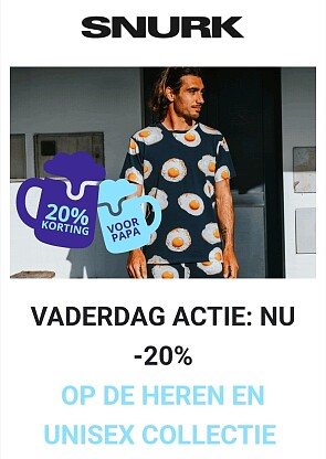 20% korting op heren en unisex kleding bij Snurk