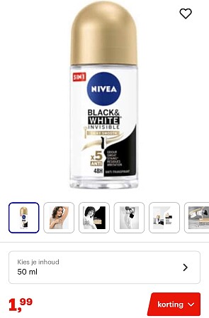 Nivea Deodorant Roller Black & White Silky Smooth