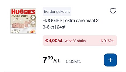 Huggies extra care luiers -50%