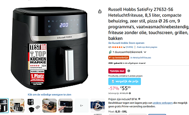 Airfryer Russell Hobbs SatisFry 27632-56 8,3 liter