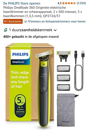 Philips OneBlade 360 Authentique Tondeuse