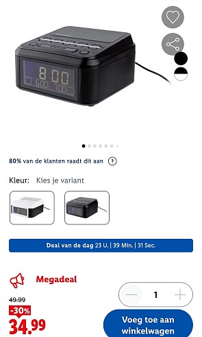 Bluetooth® wekkerradio -30%
