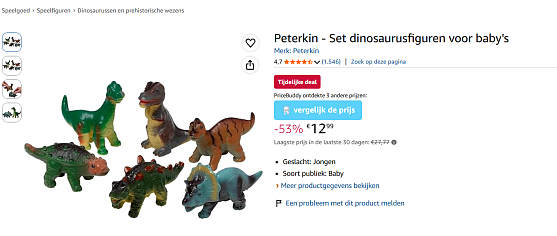 Peterkin - Set dinosaurusfiguren