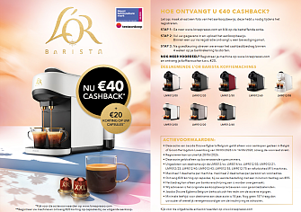€40 cashback Philips L'or barista koffiemachin