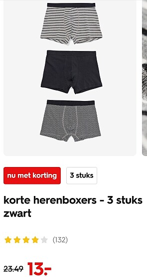 Hema korte herenboxers 3 stuks