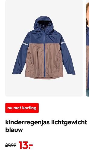 Hema kinderregenjas voor €13