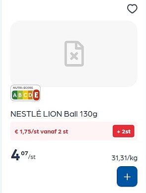 Nestlé Lion balls 130 gram voor 1,75€