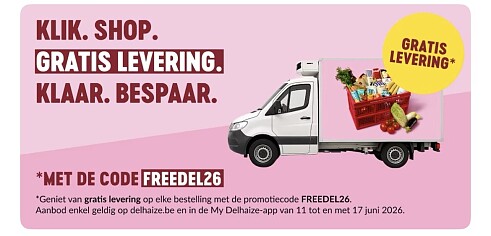 gratis levering op delhaize.be