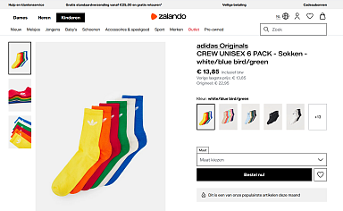 Adidas Originals CREW UNISEX 6 PACK - Sokken - white/blue bird/green