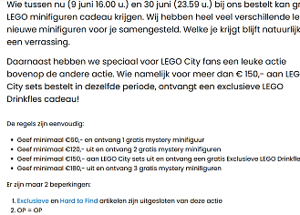 Lego Gratis minifiguren en drinkflessen scoren bij je aankoop via uniekebricks