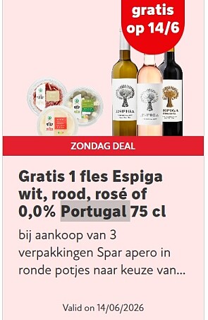Zondagse deal bij spar (Colruyt) op 14/6/26