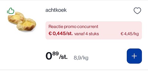 Achtkoek -50% bij okay