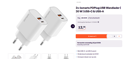 2x 4smarts PDPlug USB Wandlader | 30 W | USB-C & USB-A
