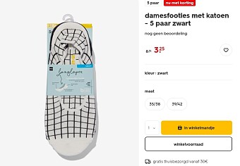 Damesfooties 5 paar zwart