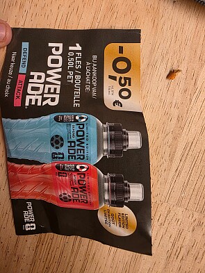 0.50 euro korting Powerade 0,5l