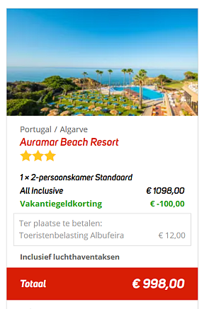 4-daagse all-inclusive vakantie in Albufeira €499 p.p.