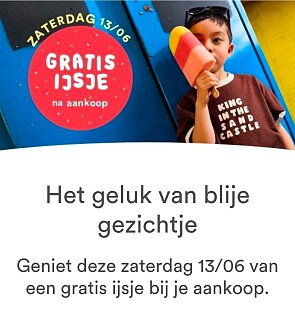 Gratis ijsje na aankoop bij JBC