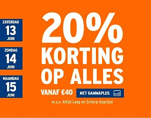 20% korting bij GAMMA