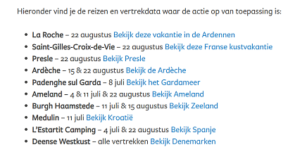 Estivant eenoudervakanties 15% korting