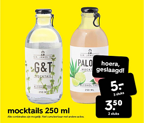 Sir James mocktails 🍹 €3 voor €5