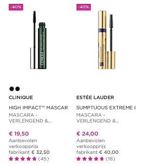 40% op mascara’s
