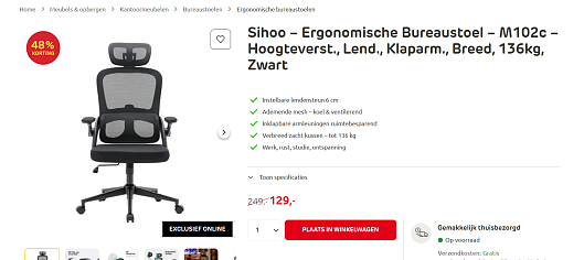 Sihoo – Ergonomische Bureaustoel