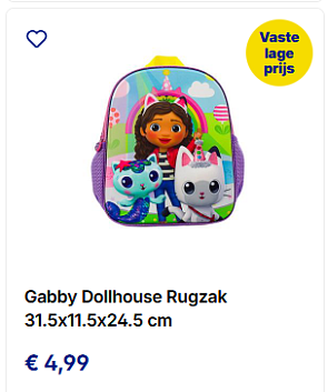 Gabby's Poppenhuis rugzakje voor maar €4,99