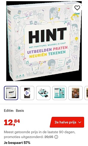 Asmodee partyspel bordspel HINT -57%