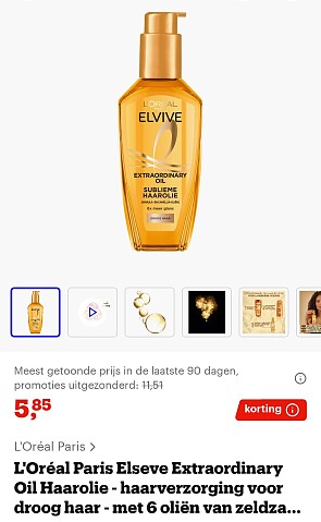 50% korting op l'oreal/elseve/maybeline