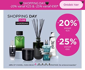 20% korting bij aankoop vanaf min. €25 en 25% vanaf min. €90