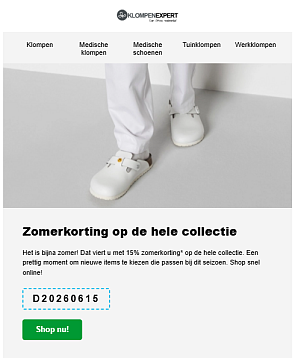 Klompenexpert.nl: 15% korting