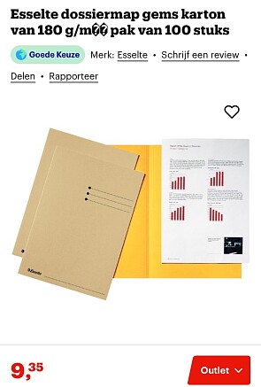 100 dossiermappen Esselte