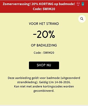 -20% op badkleding