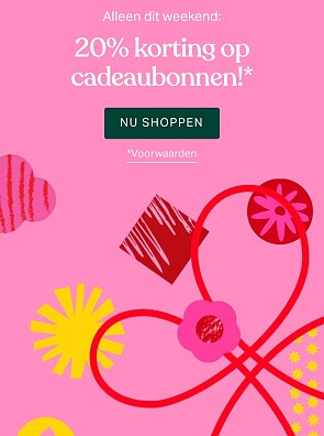 20% korting op cadeaubonnen