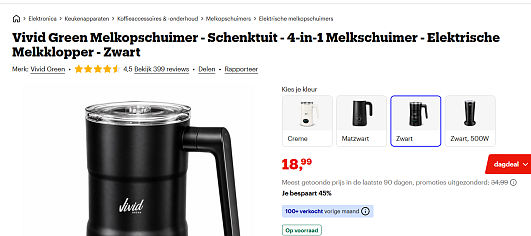 Melkopschuimers korting!